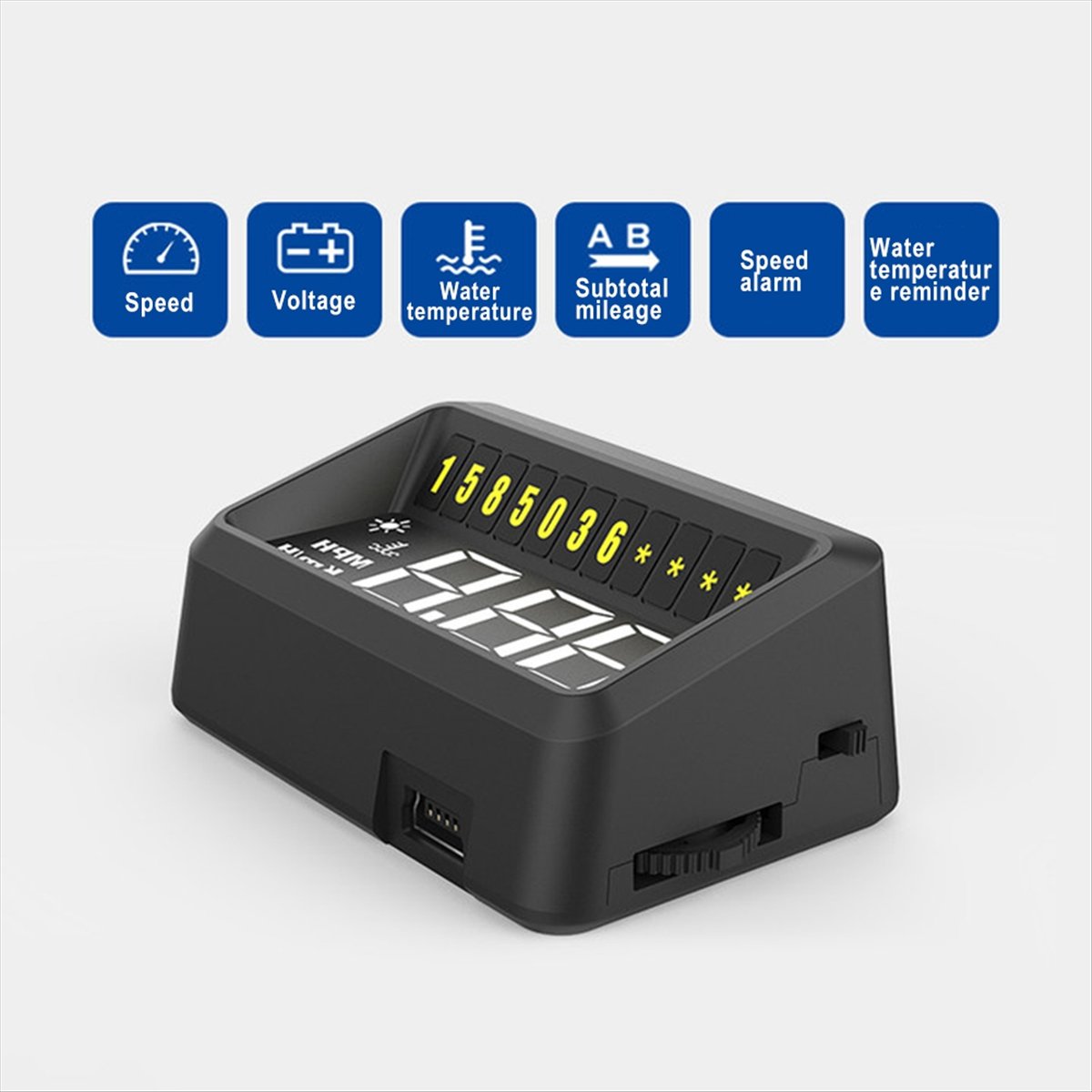 Obd2 Hud Speedometer Projector - จอแสดงผลบนกระจกหน้ารถ HUD แบบโปรเจคเตอร์จากโรงงานโดยตรง รองรับ OBD2 แสดงผลข้อมูลการขับขี่
