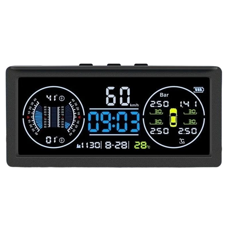 Hud Display With Tire Pressure - ระบบตรวจสอบแรงดันลมยางความแม่นยำสูงพร้อมระบบแจ้งเตือนด้วยเสียงและจอแสดงผลภายนอก HUD รุ่น A61E