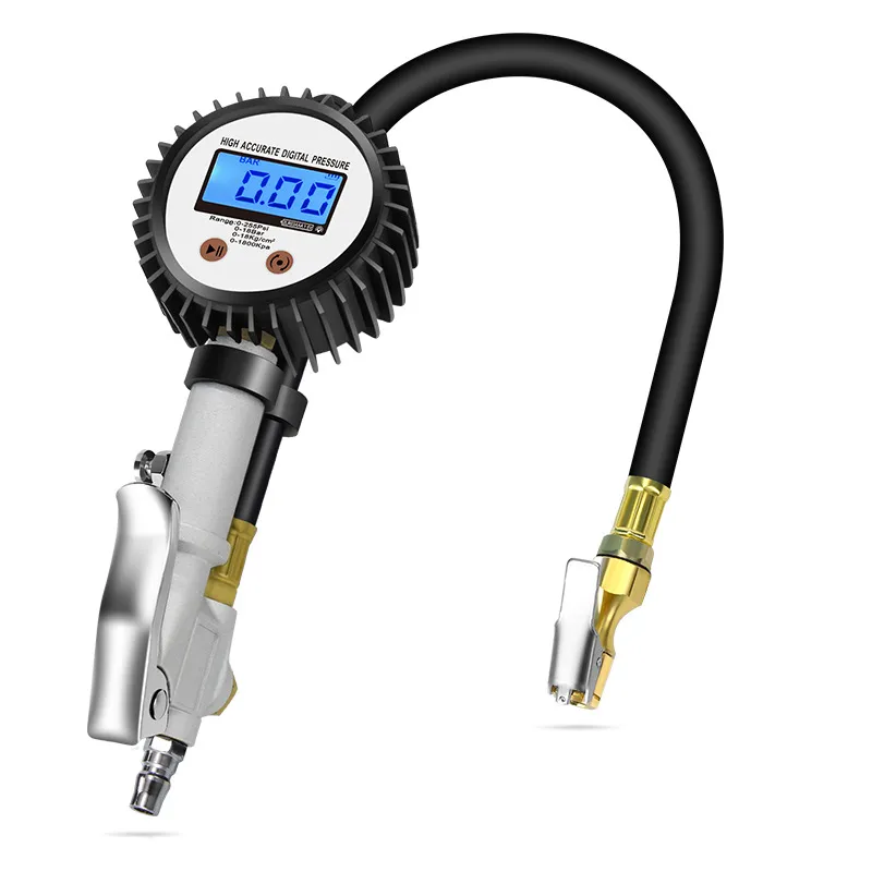 Hud Display With Tire Pressure - เครื่องวัดแรงดันลมยางแบบดิจิทัล พร้อมจอแสดงผลแบบบารอมิเตอร์ เครื่องเติมลมยางสำหรับรถยนต์ รถบรรทุก และรถจักรยานยนต์