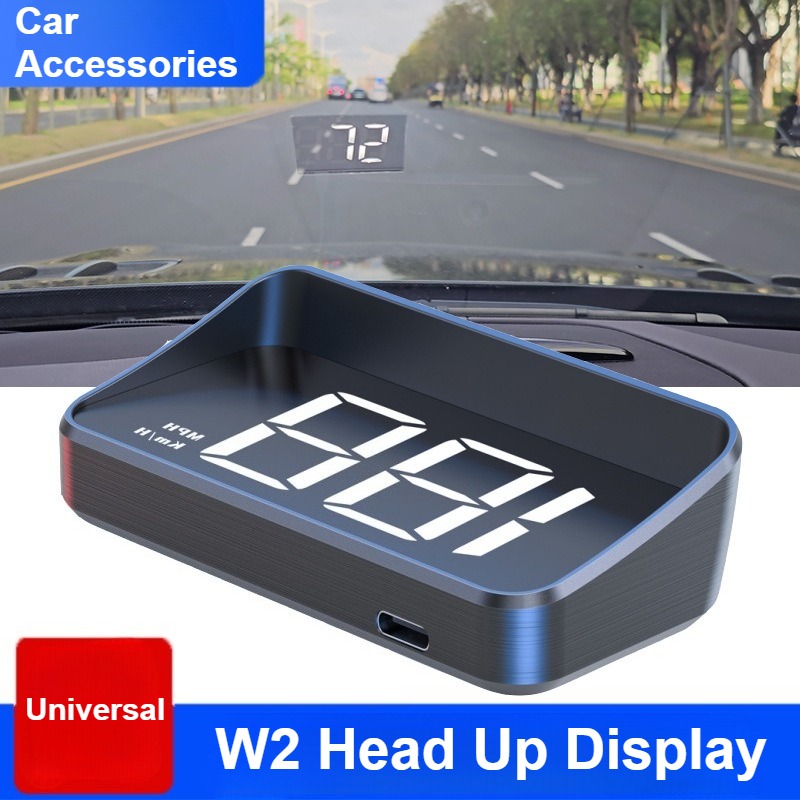 Car Hud Head Up Display Gps - จอแสดงผลบนกระจกหน้ารถ W2 จอแสดงผลบนกระจกหน้ารถแบบอัตโนมัติ จอแสดงผลดิจิตอล GPS HUD