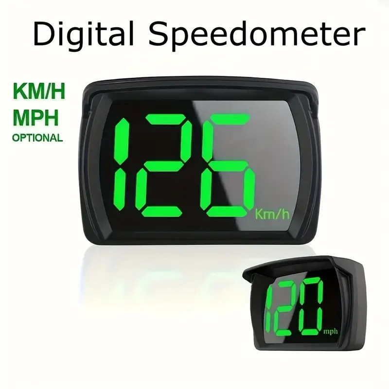 Car Hud Head Up Display Gps - มาตรวัดความเร็วรถยนต์ดิจิตอลแบบสากล HUD แสดงผลความเร็วเป็นกิโลเมตร/ไมล์ต่อชั่วโมง พร้อมหน้าจอแสดงผลขนาดใหญ่และระบบเตือน สำหรับรถยนต์และรถบรรทุกทุกประเภท ติดตั้งง่ายแบบ
