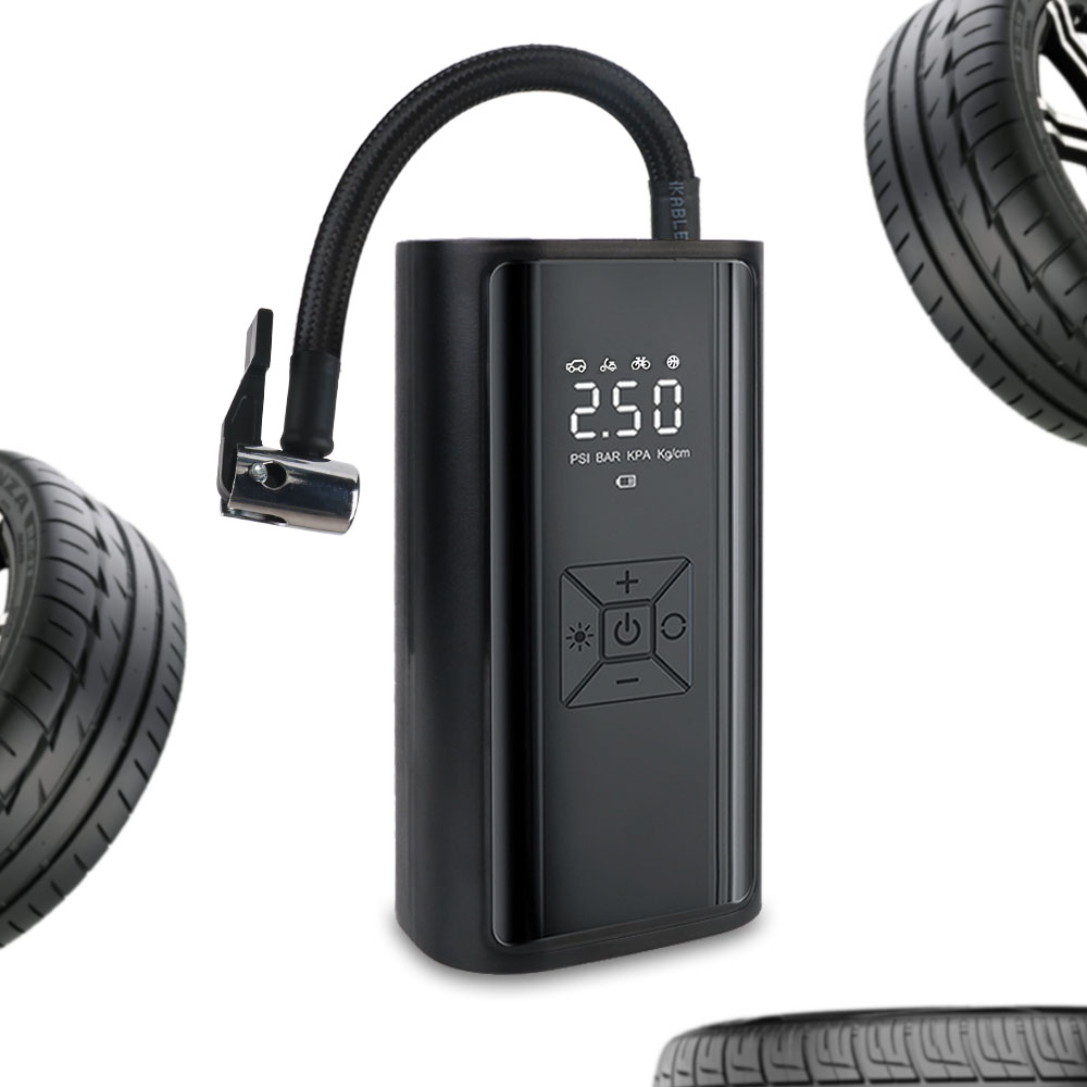 Hud Display With Tire Pressure - เครื่องเติมลมยางแบบพกพาพร้อมไฟ LED จอแสดงผลแอลซีแบบดีดิจิตอลคอมเพรสเซอร์ปั๊มลม120W แบบไร้สาย150PSI
