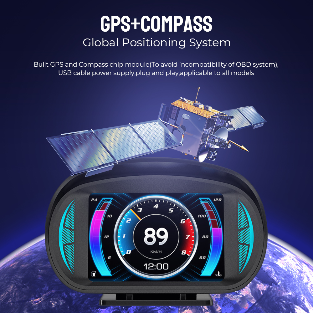 P2 OBD2 HUD เครื่องวัดความชันจ - Car Hud Head Up Display Gps บทวิจารณ์และราคา