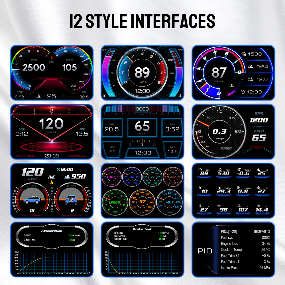 P2 OBD2 HUD เครื่องวัดความชันจ - Car Hud Head Up Display Gps บทวิจารณ์และราคา