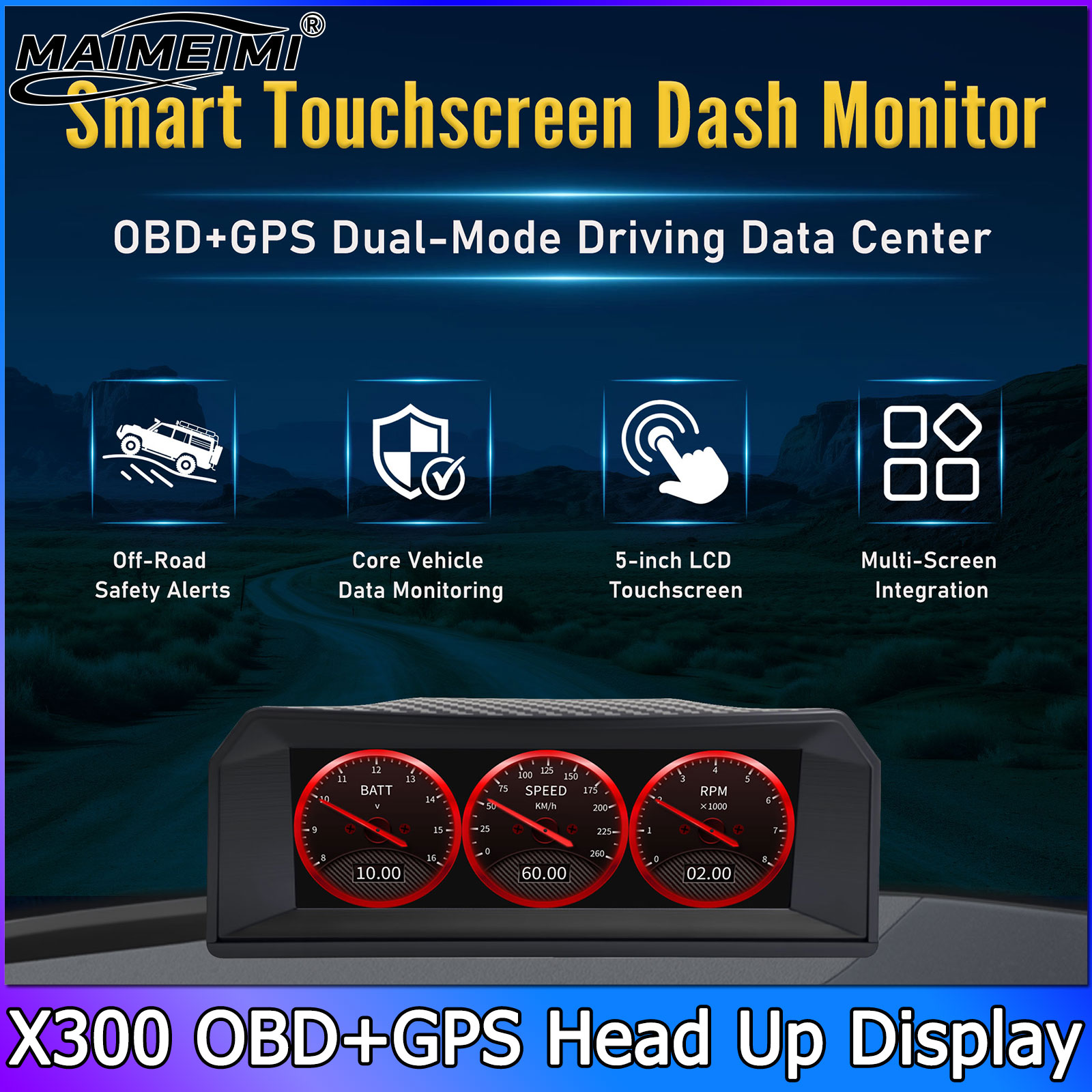 X300 เครื่องมือวัดอเนกประสงค์  - Hud Obd2 Multi Function Alarm บทวิจารณ์และราคา