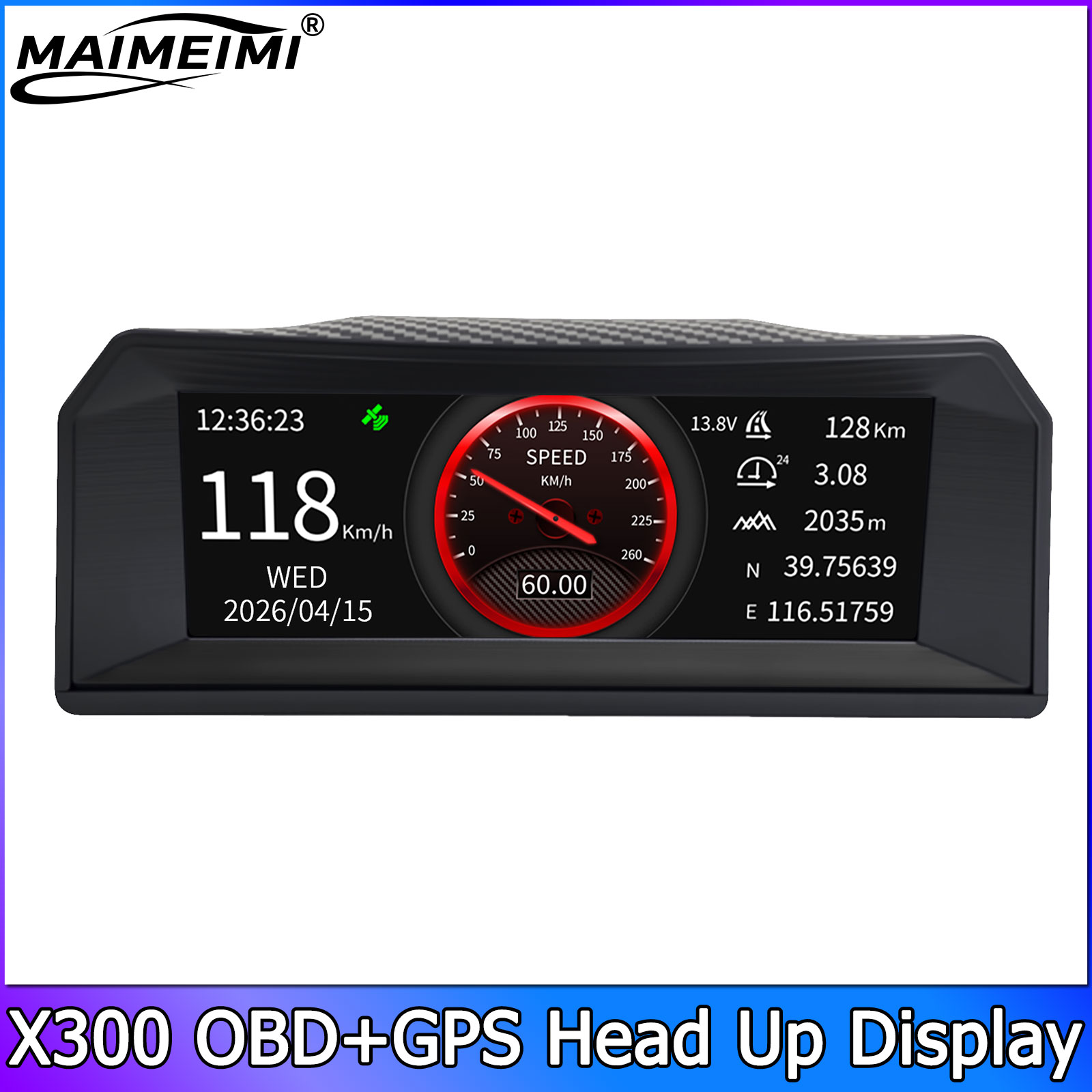 X300 เครื่องมือวัดอเนกประสงค์  - Hud Obd2 Multi Function Alarm บทวิจารณ์และราคา