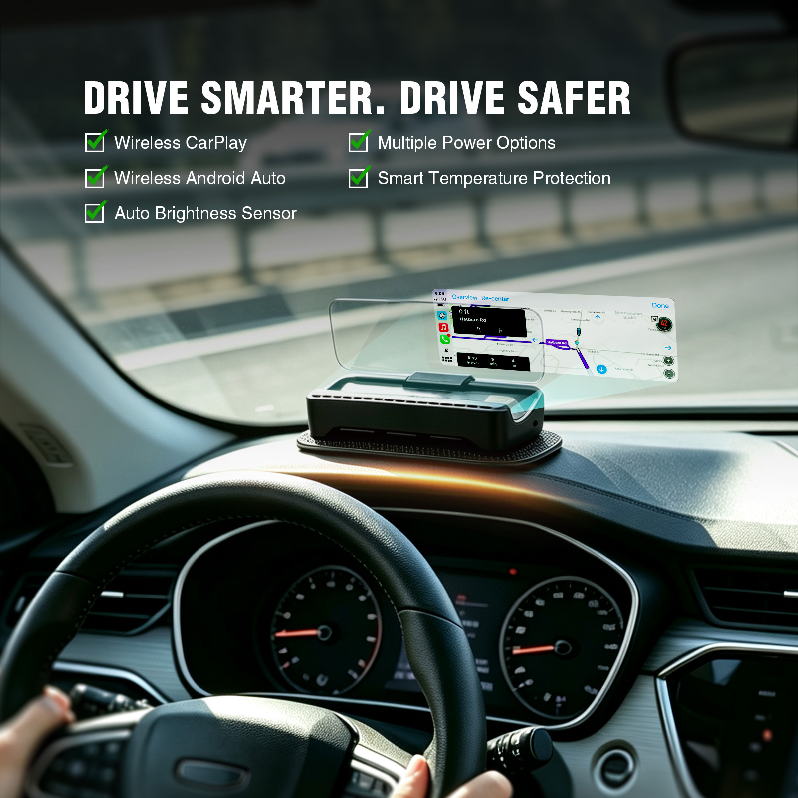 จอแสดงผลบนกระจกหน้ารถ HUD Car  - Car Heads Up Display Navigation บทวิจารณ์และราคา