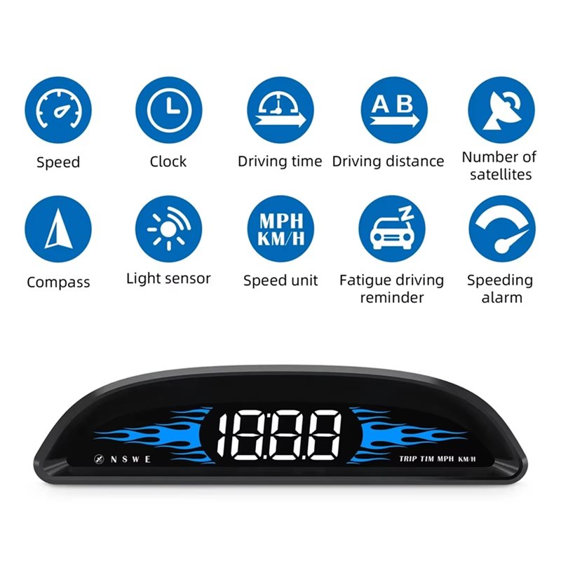 จอแสดงผลบนกระจกหน้ารถ OBD แบบส - Hud Speedometer Digital Universal บทวิจารณ์และราคา