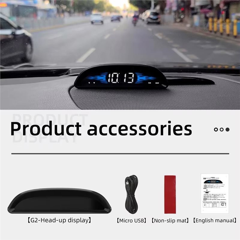 จอแสดงผลบนกระจกหน้ารถ OBD แบบส - Hud Speedometer Digital Universal บทวิจารณ์และราคา