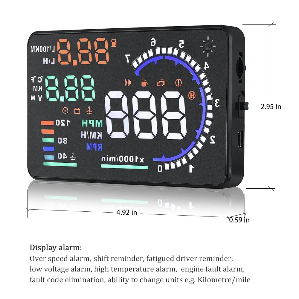 A8 OBD2 สําหรับ HUD รถ Head Up - Obd2 Hud Speedometer Projector บทวิจารณ์และราคา