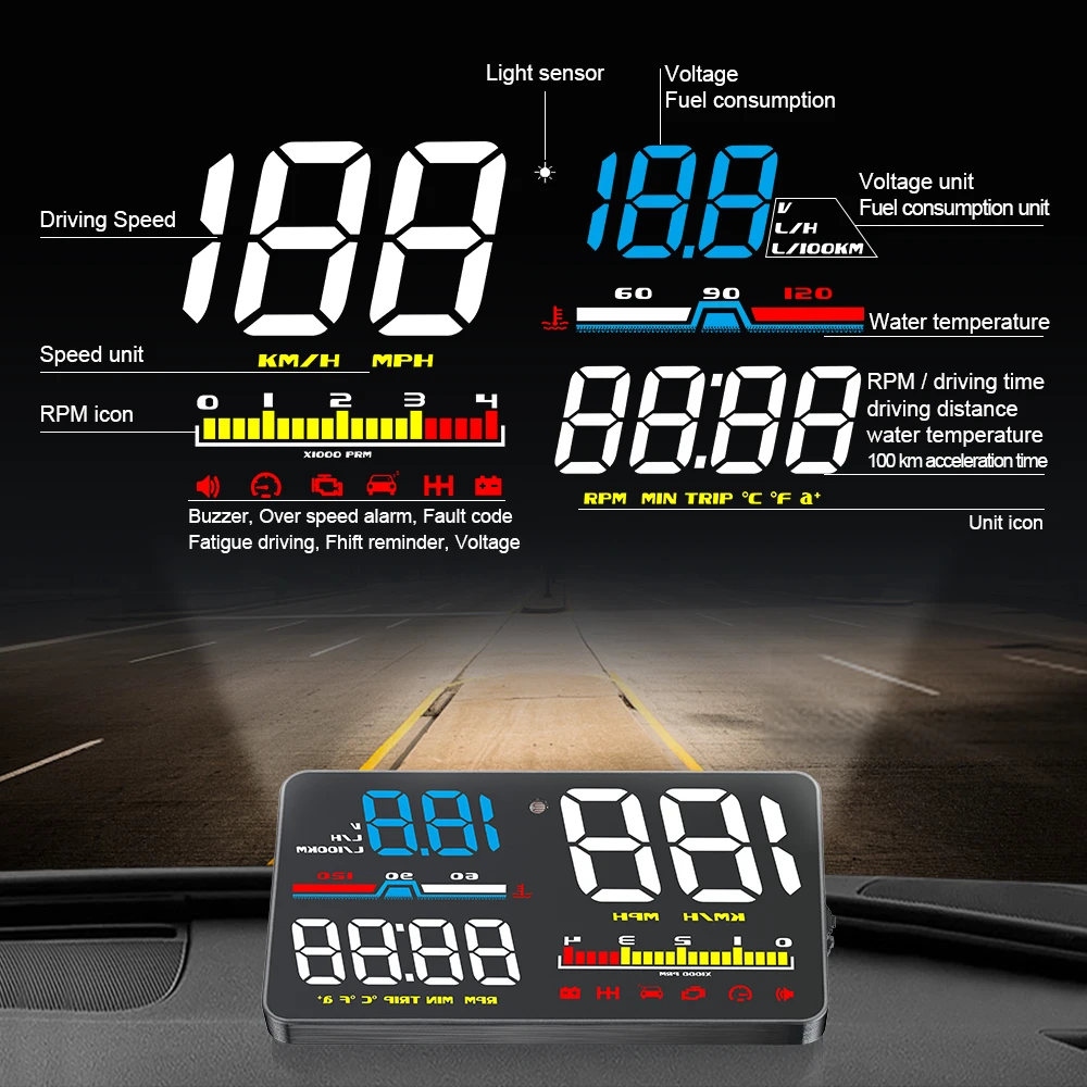 โปรเจคเตอร์ติดกระจกรถยนต์แบบดิ - Car Heads Up Display Navigation บทวิจารณ์และราคา
