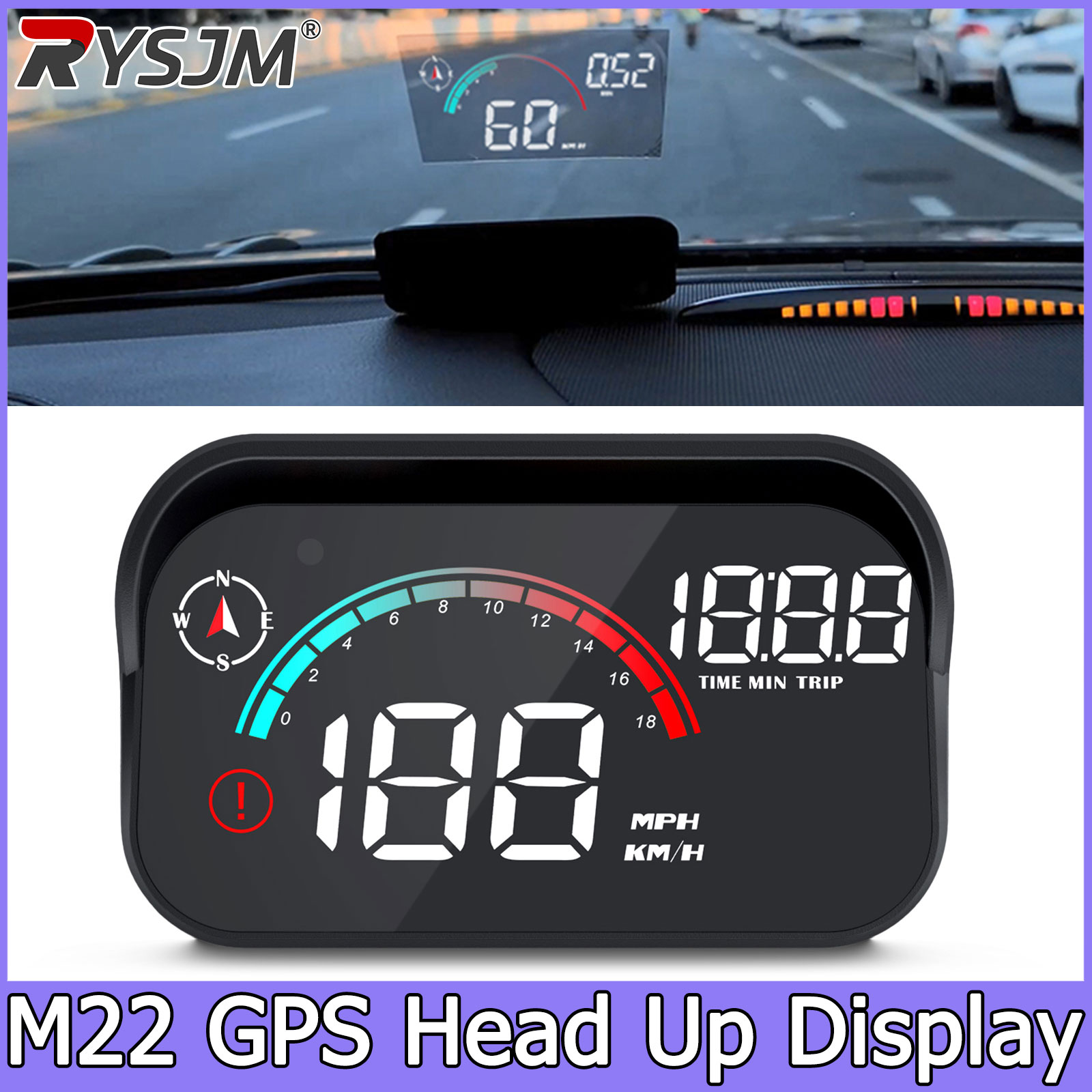 M22 GPS HUD มาตรวัดความเร็วแบบ - Hud Speedometer Digital Universal บทวิจารณ์และราคา