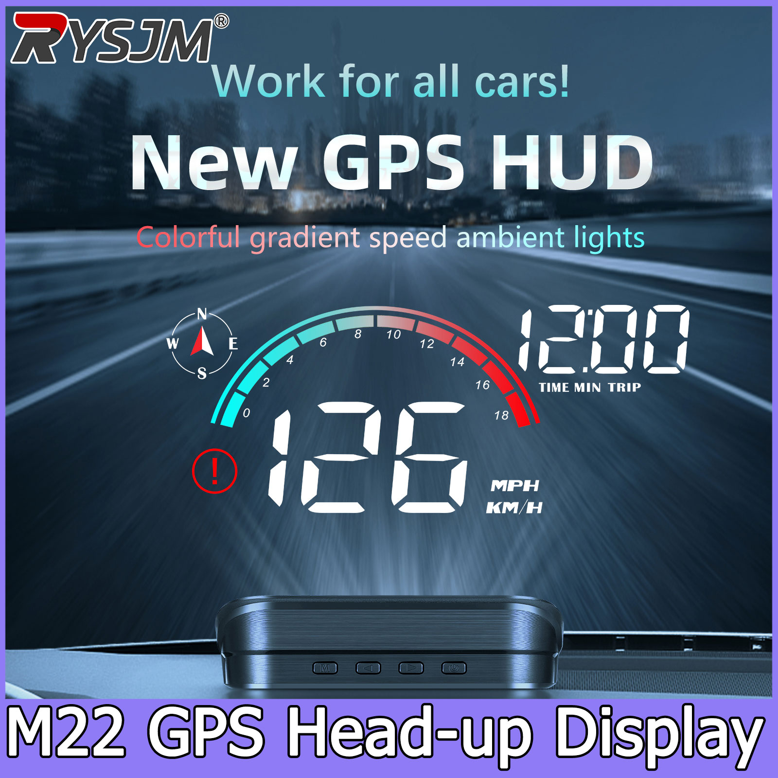 M22 GPS HUD มาตรวัดความเร็วแบบ - Hud Speedometer Digital Universal บทวิจารณ์และราคา