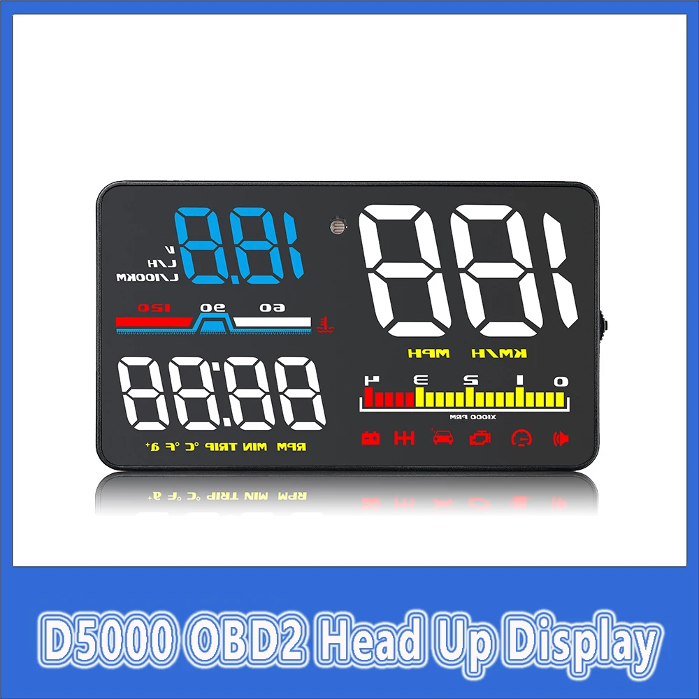 D5000 OBD2 เครื่องมือวินิจฉัย  - Obd2 Hud Speedometer Projector บทวิจารณ์และราคา