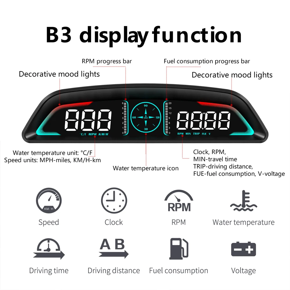 G3 GPS / B3 OBD HUD เครื่องวัด - Car Heads Up Display Navigation บทวิจารณ์และราคา