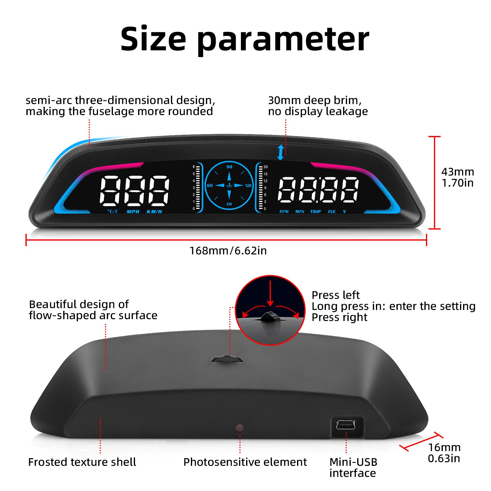 จอแสดงผลบนกระจกหน้ารถ AD Car B - Hud Obd2 Multi Function Alarm บทวิจารณ์และราคา