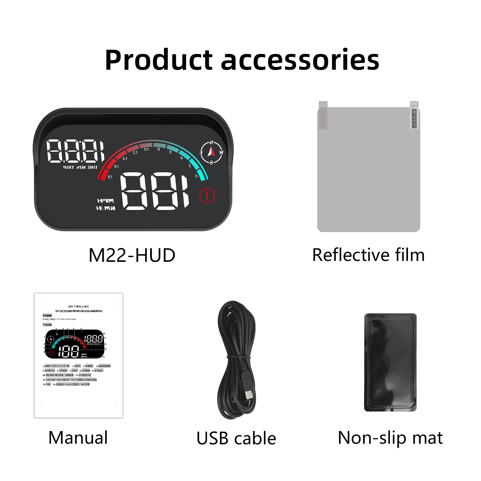 M22 รถ GPS HUD Head Up Display - Hud Speedometer Digital Universal บทวิจารณ์และราคา