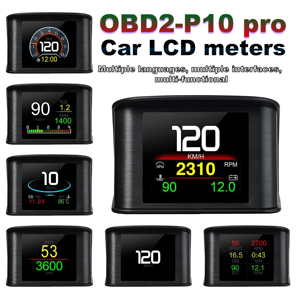 HD P10-PRO OBD2 HUD จอแสดงผลบน - Obd2 Hud Speedometer Projector บทวิจารณ์และราคา
