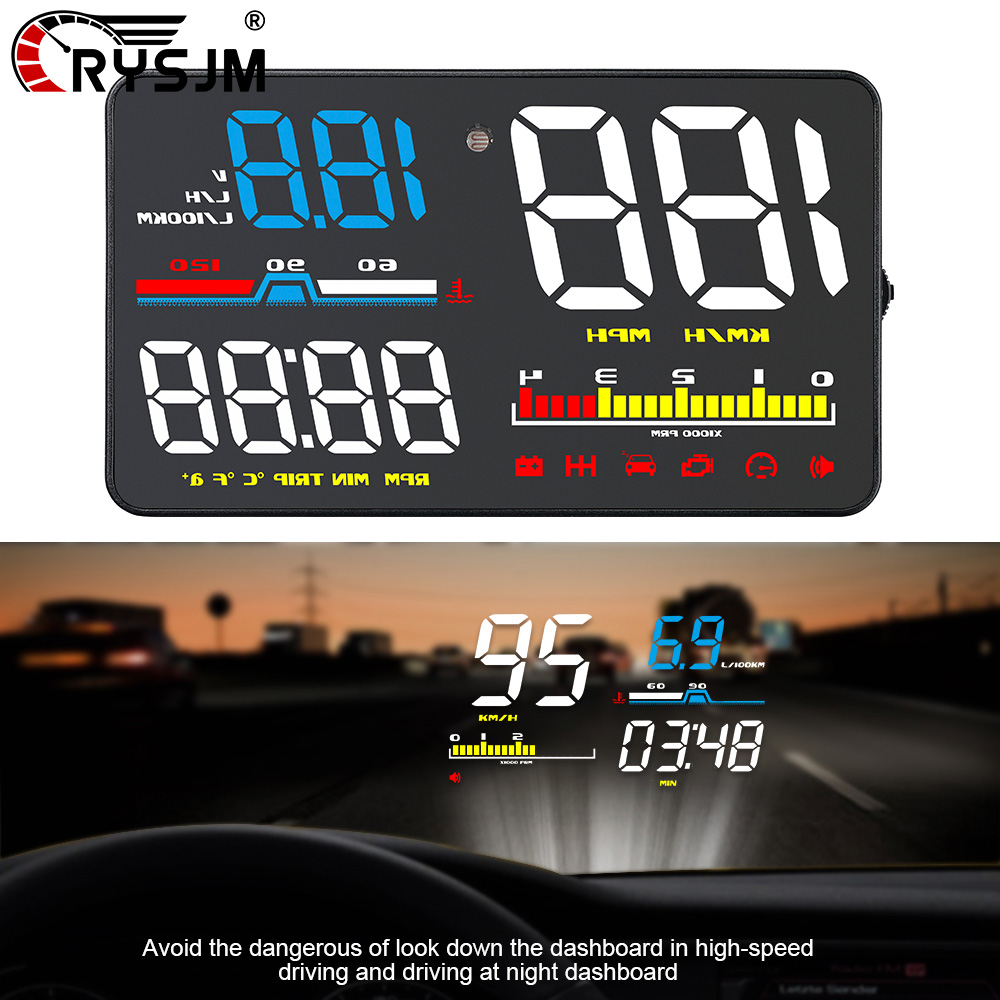 D5000 OBD HUD จอแสดงผลแบบดิจิต - Hud Obd2 Multi Function Alarm บทวิจารณ์และราคา