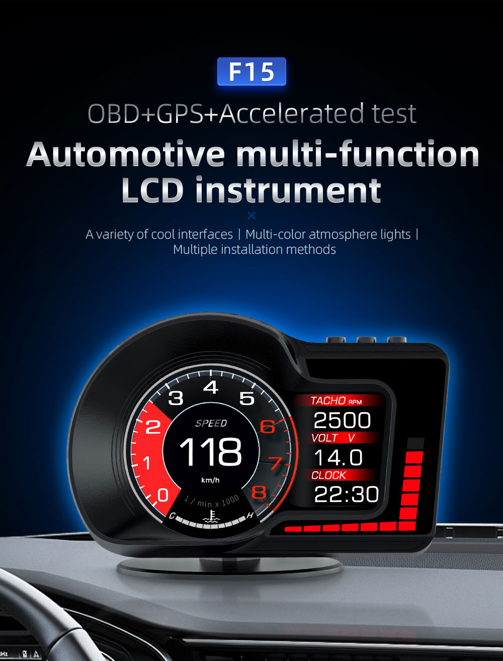 สินค้าขายดี: หน้าจอแสดงผลแบบ H - Hud Obd2 Multi Function Alarm บทวิจารณ์และราคา