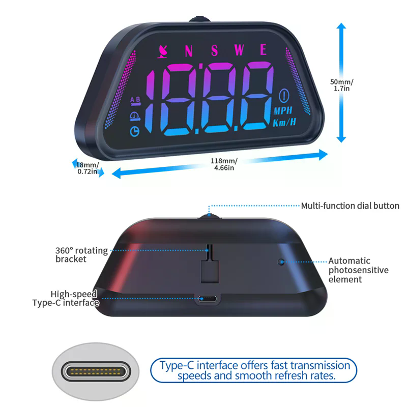 G23 จอแสดงผลบนกระจกหน้ารถแบบดิ - Hud Speedometer Digital Universal บทวิจารณ์และราคา