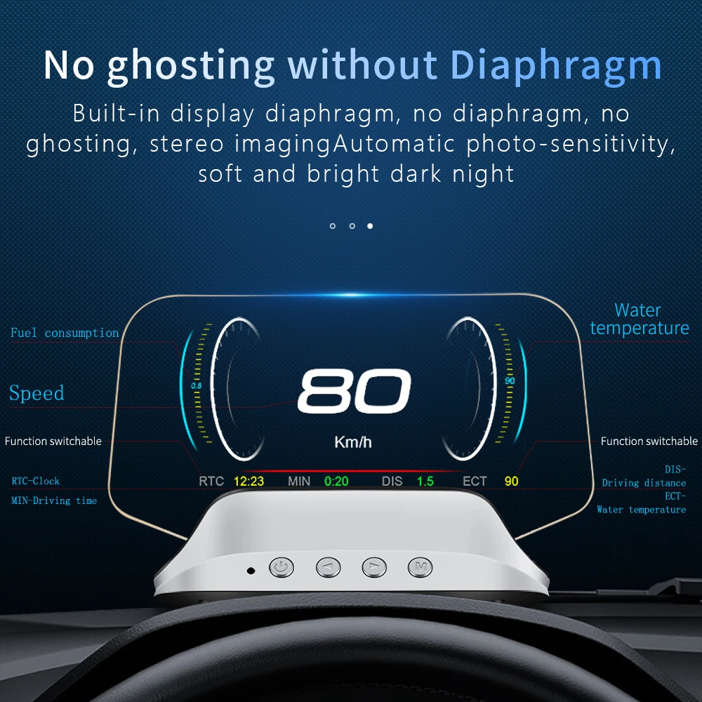 QC ระบบนำทางแบบโปรเจคชั่น C3 ส - Car Heads Up Display Navigation บทวิจารณ์และราคา