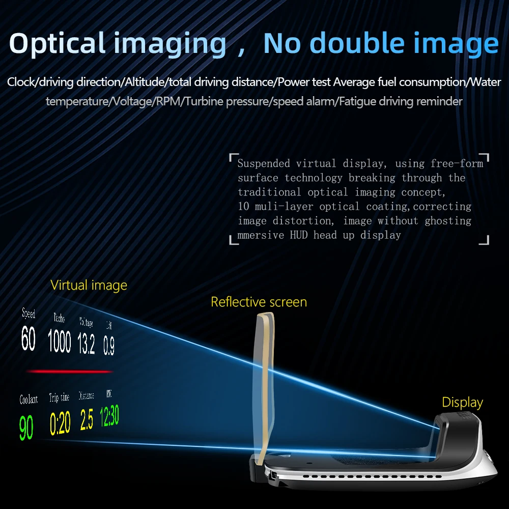 QC ระบบนำทางแบบโปรเจคชั่น C3 ส - Car Heads Up Display Navigation บทวิจารณ์และราคา