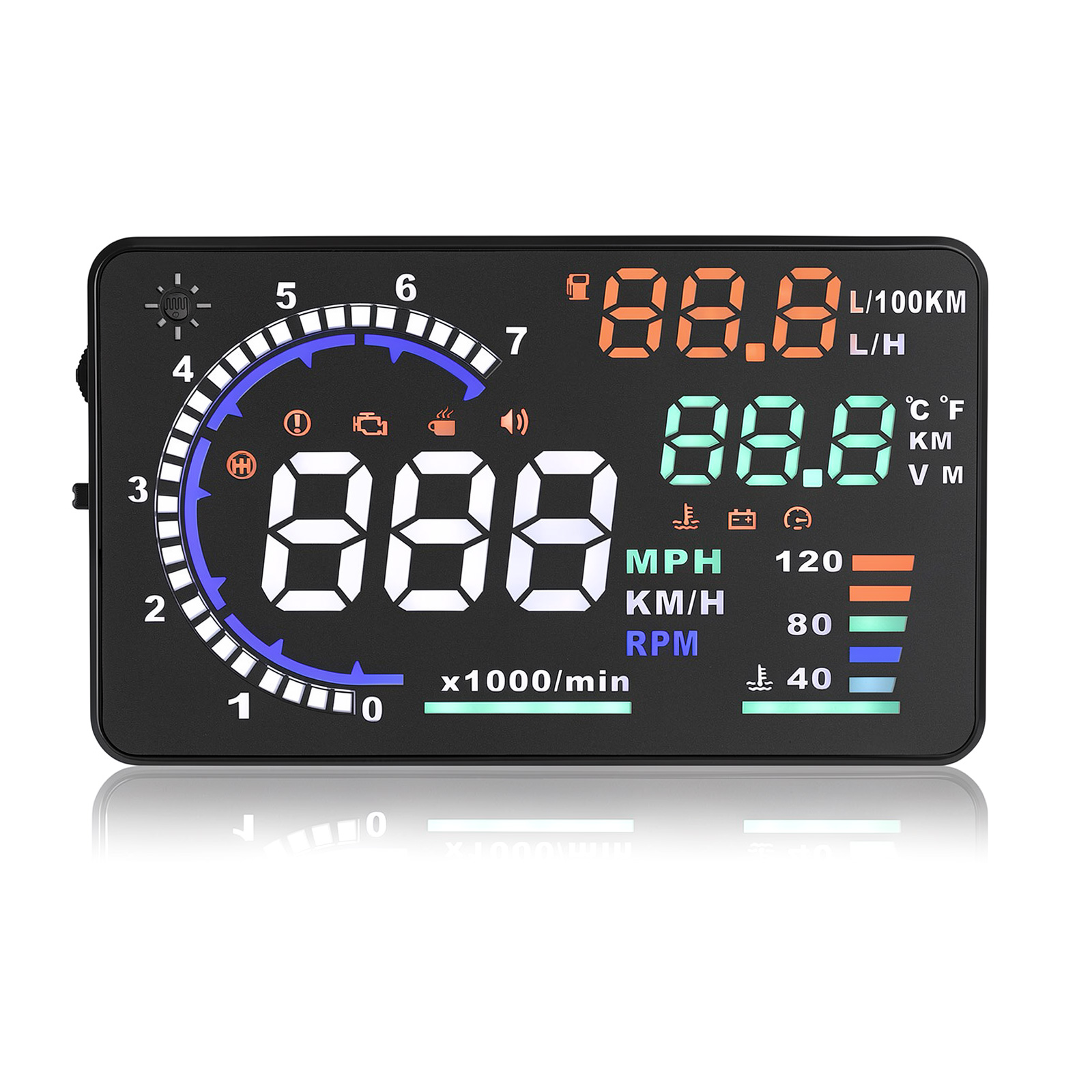 โปรเจคเตอร์กระจกหน้ารถ A8 OBD  - Obd2 Hud Speedometer Projector บทวิจารณ์และราคา